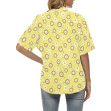 Fried Eggs Pattern Print Design 03 Women's All Over Print Hawaiian Shirt