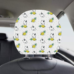 Bull Terrier Pattern Print Design 01 Car Headrest Cover