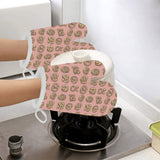 Pretzels Pattern Print Design 04 Heat Resistant Oven Mitts