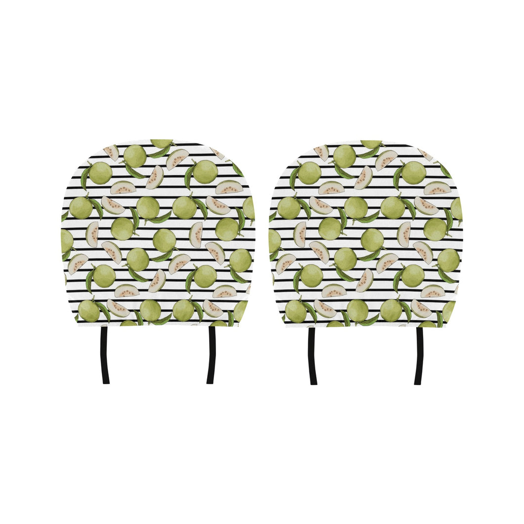 Guava Pattern Stripe background Car Headrest Cover