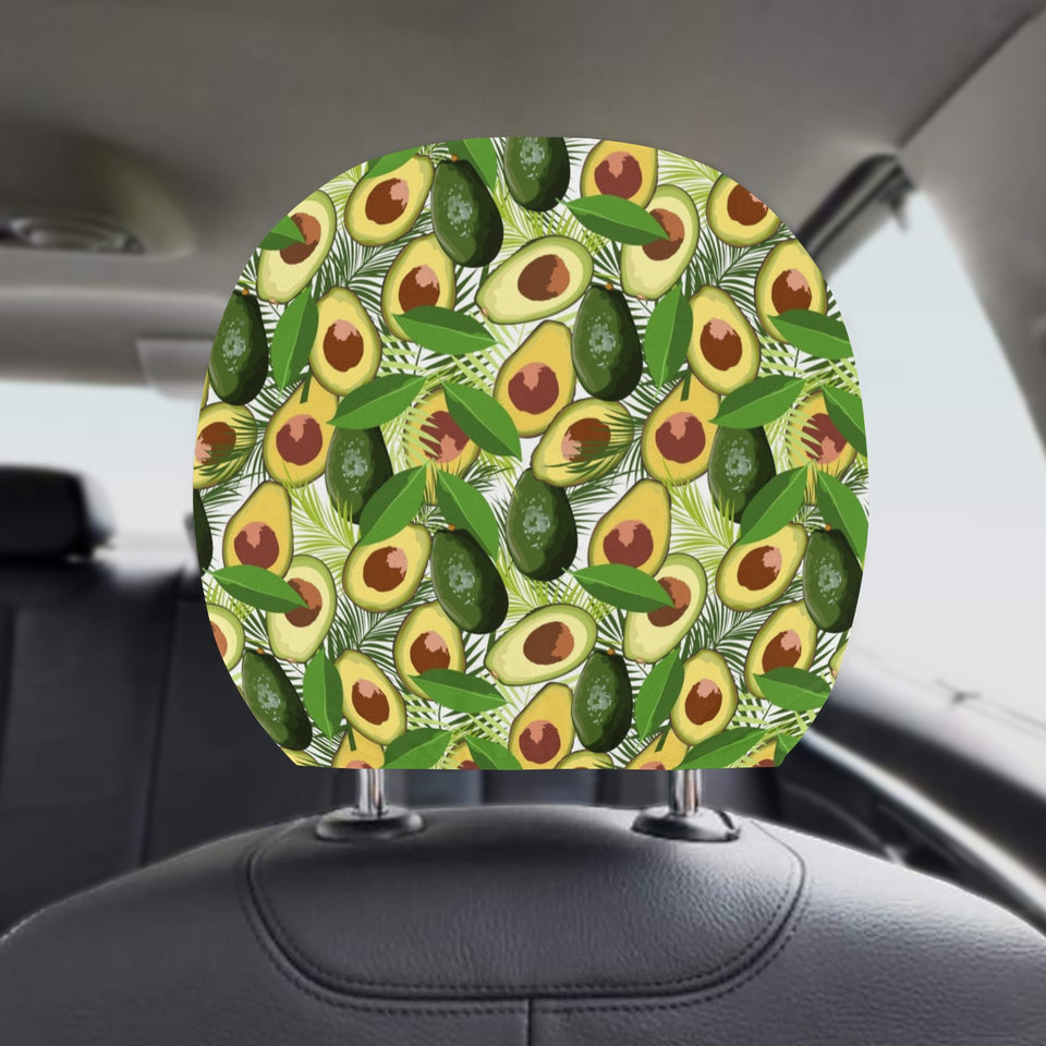 Avocado Leaves Pattern Car Headrest Cover