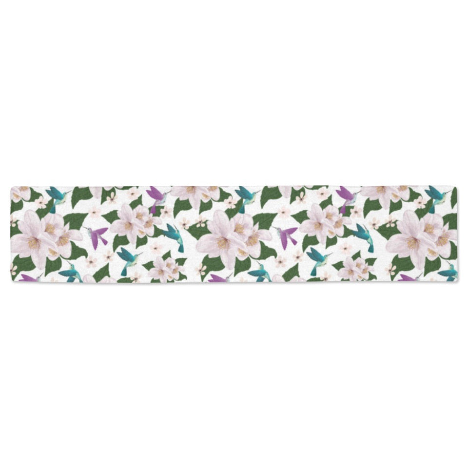 Hummingbird Pattern Print Design 01 Table Runner