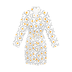 Fried Eggs Pattern Print Design 05 Women's Long Sleeve Belted Night Robe