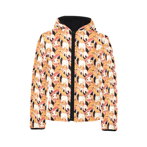 Squirrel Pattern Print Design 04 Kids' Boys' Girls' Padded Hooded Jacket