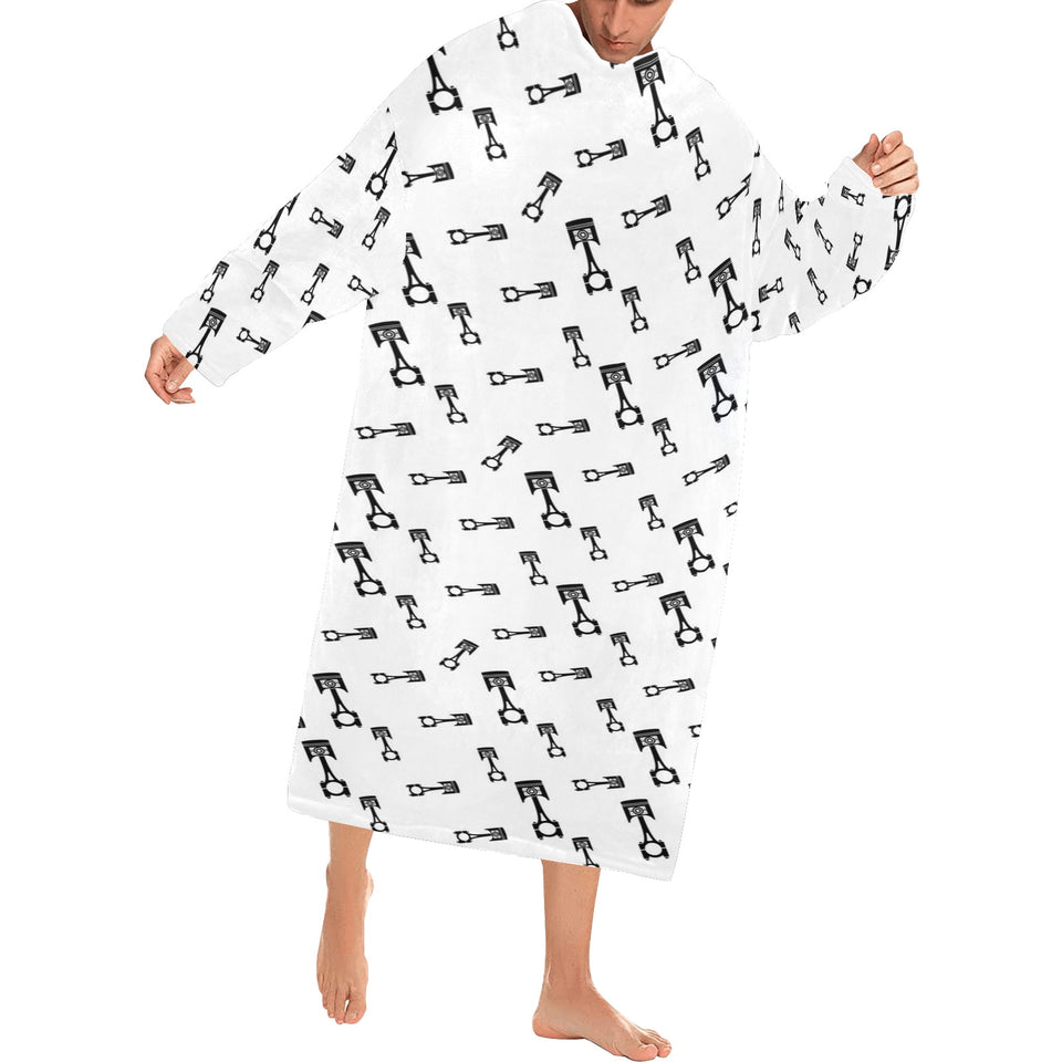 Engine Piston Random Pattern Print Design 04 Blanket Robe with Sleeves