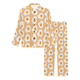 Fried Eggs Pattern Print Design 01 Men's Long Pajama Set