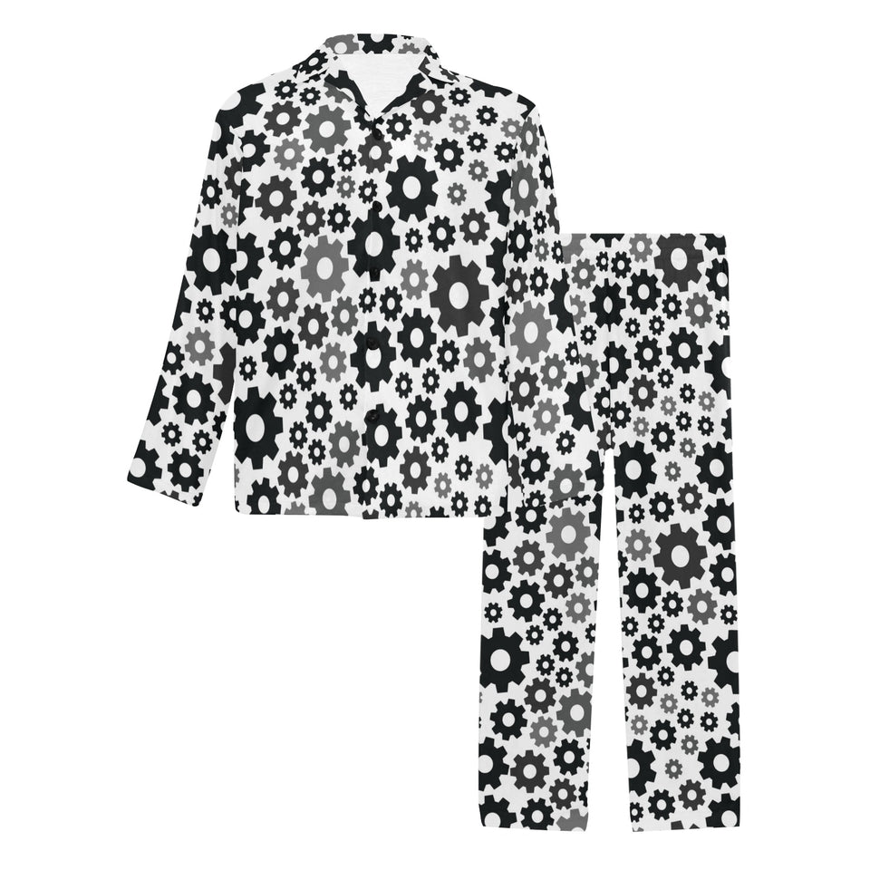 Gear Pattern Print Design 01 Men's Long Pajama Set