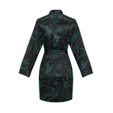 Stingray Pattern Print Design 02 Women's Long Sleeve Belted Night Robe