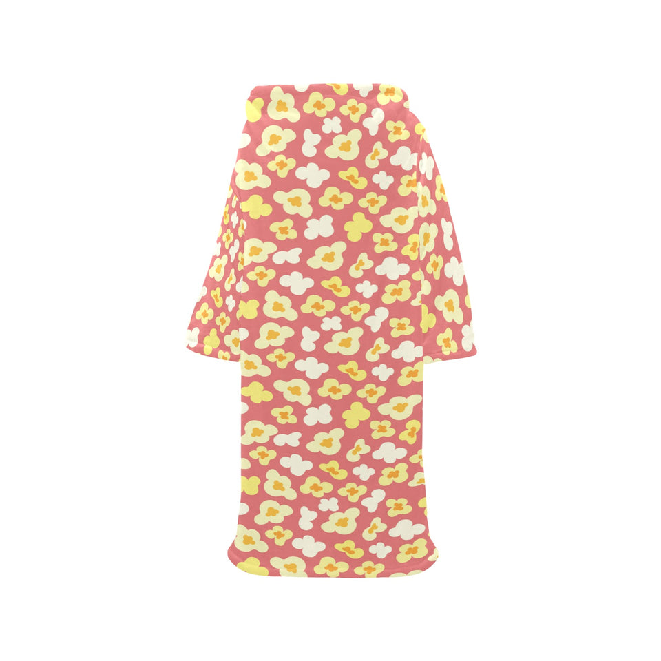 Popcorn Pattern Print Design 01 Blanket Robe with Sleeves