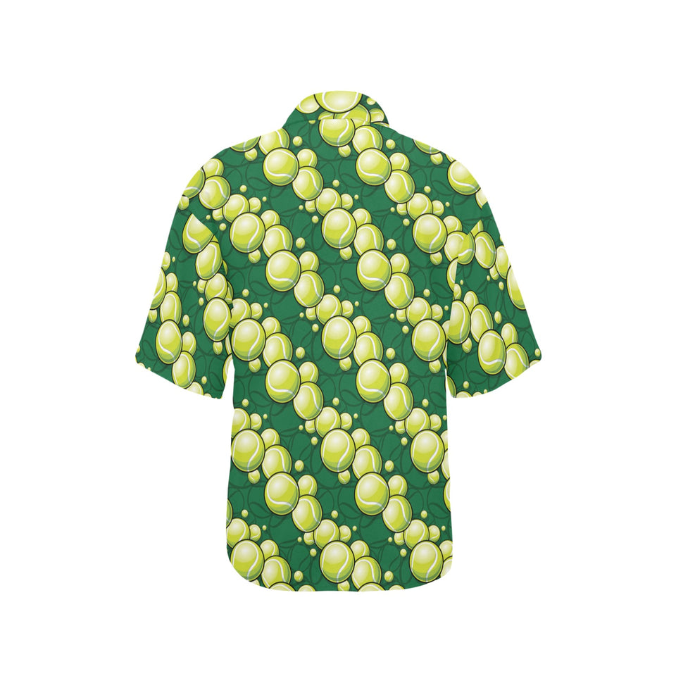 Tennis Pattern Print Design 04 Women's All Over Print Hawaiian Shirt