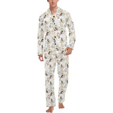 Golden Retriever Pattern Print Design 02 Men's Long Pajama Set