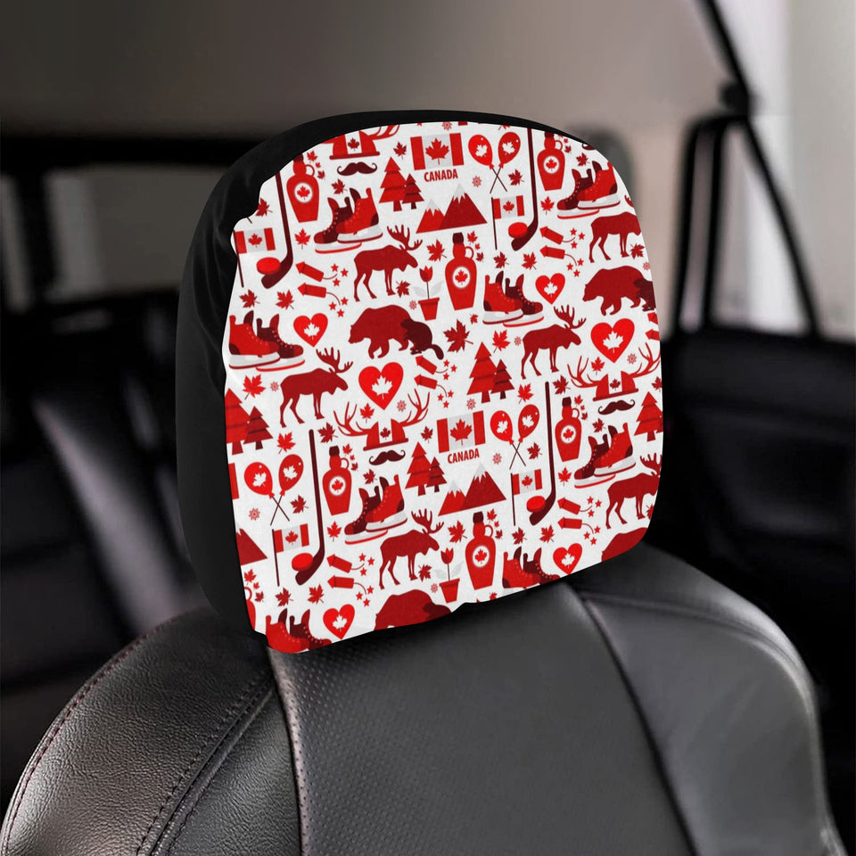 Canada Pattern Print Design 04 Car Headrest Cover