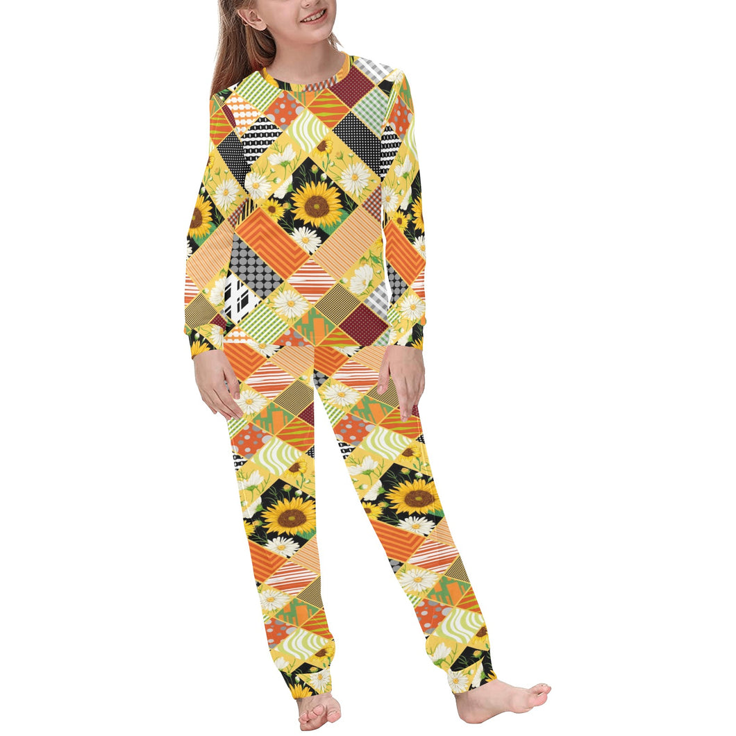 Sunflower Pattern Kids' Boys' Girls' All Over Print Pajama Set