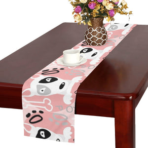 Bull Terrier Pattern Print Design 03 Table Runner