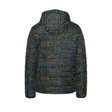 Math Pattern Print Design 04 Kids' Boys' Girls' Padded Hooded Jacket