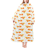 Goldfish Pattern Print Design 03 Blanket Robe with Sleeves