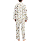 Golden Retriever Pattern Print Design 02 Men's Long Pajama Set