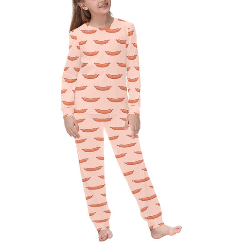 Sausage Pattern Print Design 01 Kids' Boys' Girls' All Over Print Pajama Set