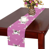 Bull Terrier Pattern Print Design 02 Table Runner