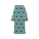 Ostrich Pattern Print Design 01 Blanket Robe with Sleeves