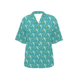 Swordfish Pattern Print Design 04 Women's All Over Print Hawaiian Shirt