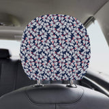 Hibiscus Pattern Print Design 02 Car Headrest Cover