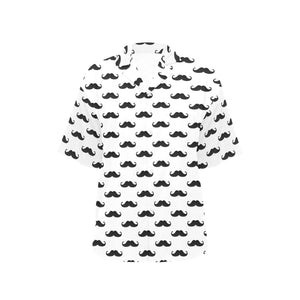 Mustache Beard Pattern Print Design 05 Women's All Over Print Hawaiian Shirt