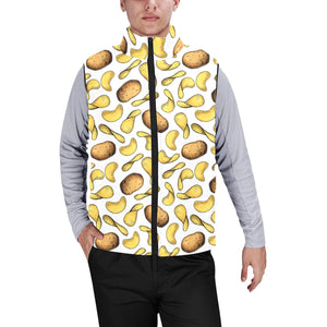 Potato Chips Pattern Print Design 01 Men's Padded Vest