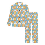 Lion Pattern Print Design 05 Men's Long Pajama Set