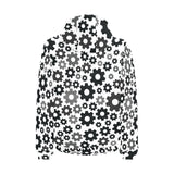 Gear Pattern Print Design 01 Men's Padded Hooded Jacket(ModelH42)