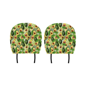 Avocado Leaves Pattern Car Headrest Cover