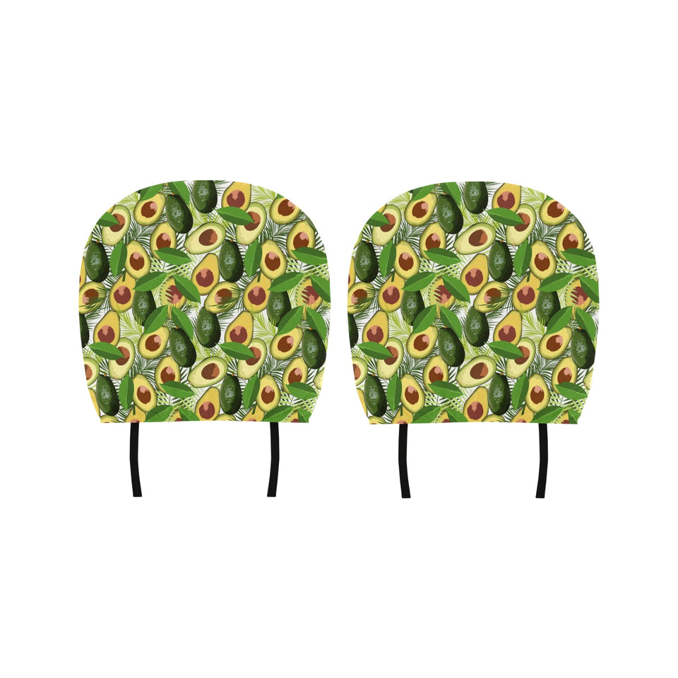 Avocado Leaves Pattern Car Headrest Cover