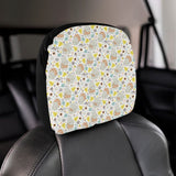 Hippopotamus Pattern Print Design 05 Car Headrest Cover