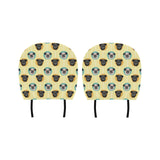 Pug Head Pattern Car Headrest Cover