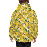 Lion Pattern Print Design 01 Kids' Boys' Girls' Padded Hooded Jacket