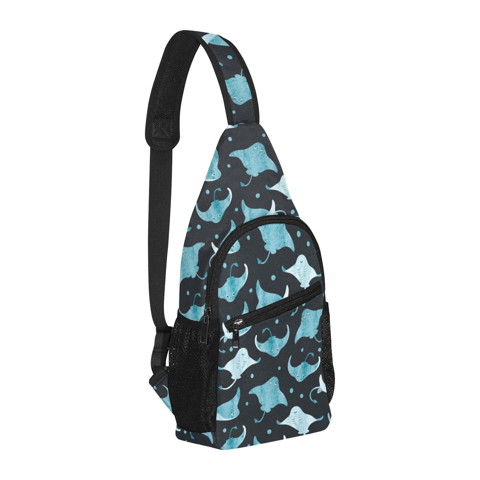 Stingray Pattern Print Design 04 All Over Print Chest Bag