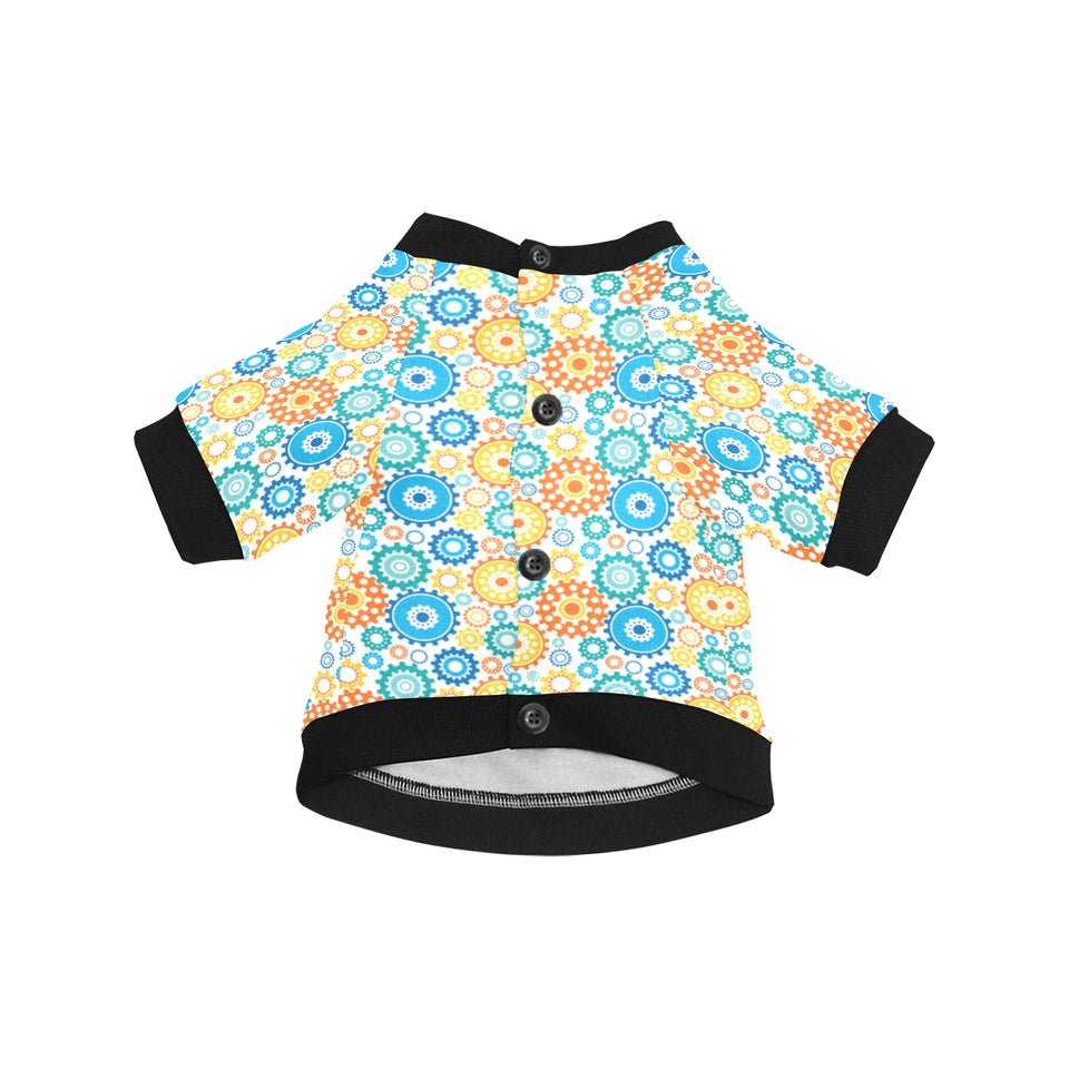 Gear Pattern Print Design 04 All Over Print Pet Dog Round Neck Fuzzy Shirt