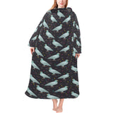 Pigeon Pattern Print Design 01 Blanket Robe with Sleeves