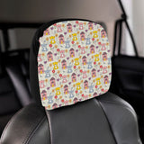 Teddy Bear Pattern Print Design 04 Car Headrest Cover