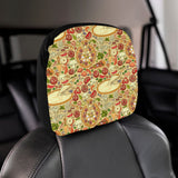 Pizza Pattern Background Car Headrest Cover