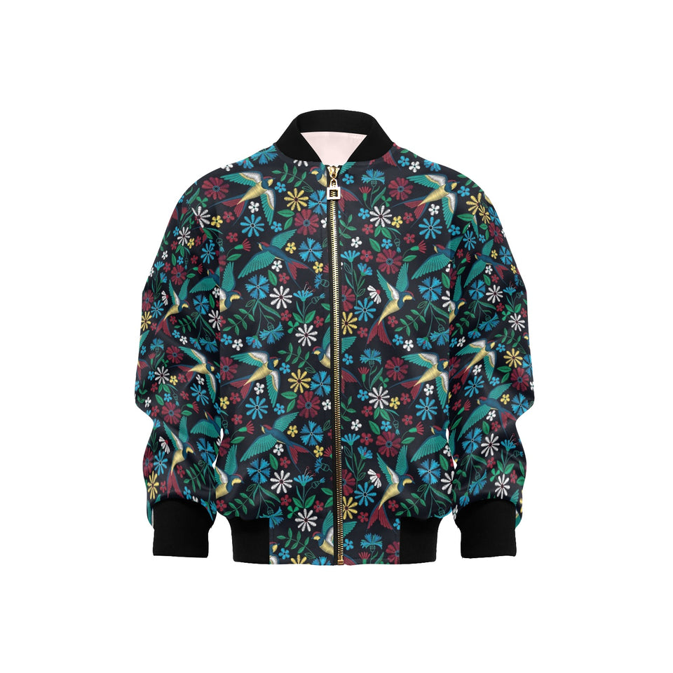 Swallow Pattern Print Design 04 Kids' Boys' Girls' Bomber Jacket