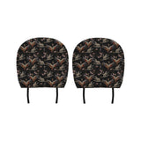 Japanese Crane Pattern Background Car Headrest Cover