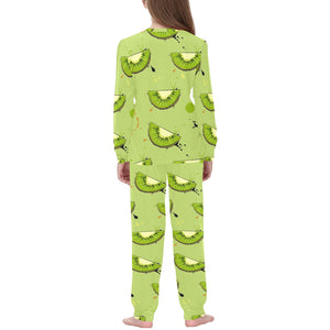 Kiwi Pattern Background Kids' Boys' Girls' All Over Print Pajama Set