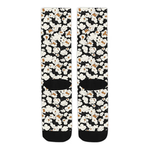 Popcorn Pattern Print Design 02 Crew Socks