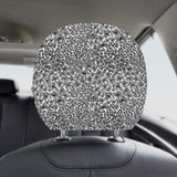 Gray Leopard Texture Pattern Car Headrest Cover