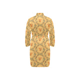 Squirrel Pattern Print Design 01 Men's Long Sleeve Belted Night Robe