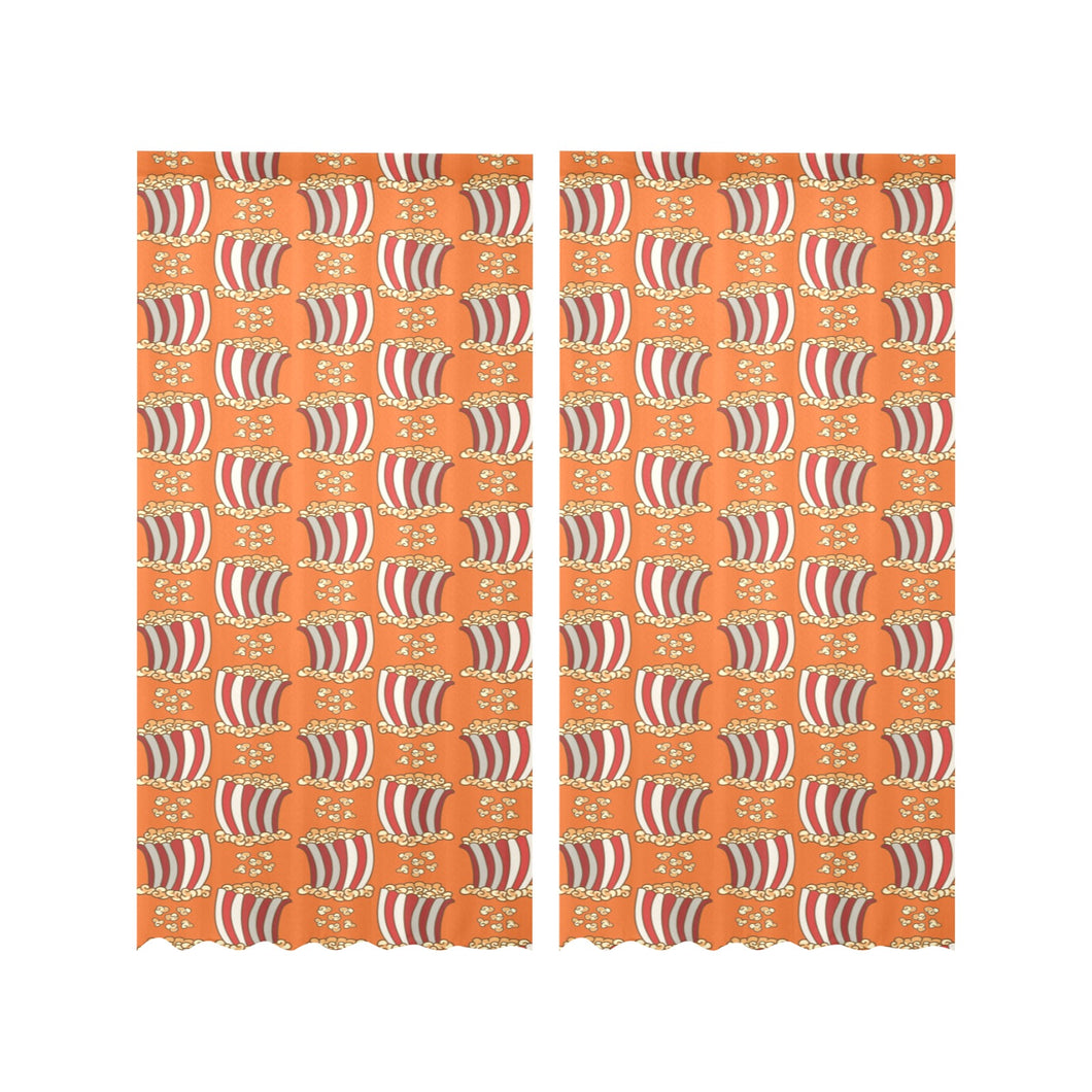 Popcorn Pattern Print Design 05 Gauze Curtain