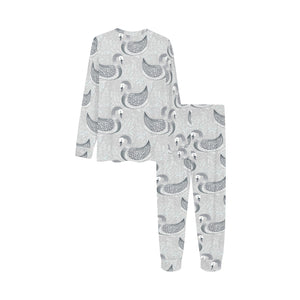 Swan Gray Pattern Kids' Boys' Girls' All Over Print Pajama Set