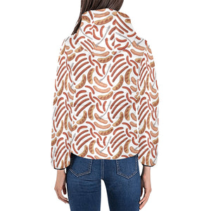 Sausage Pattern Print Design 05 Women's Padded Hooded Jacket