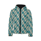 Greyhound Pattern Print Design 05 Kids' Boys' Girls' Padded Hooded Jacket